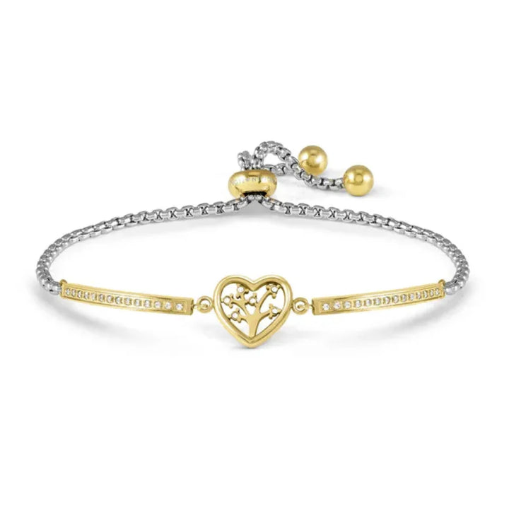 Nomination Milleluci Refined Bracelet in Stainless Steel & CZ Gold Tree Of Life