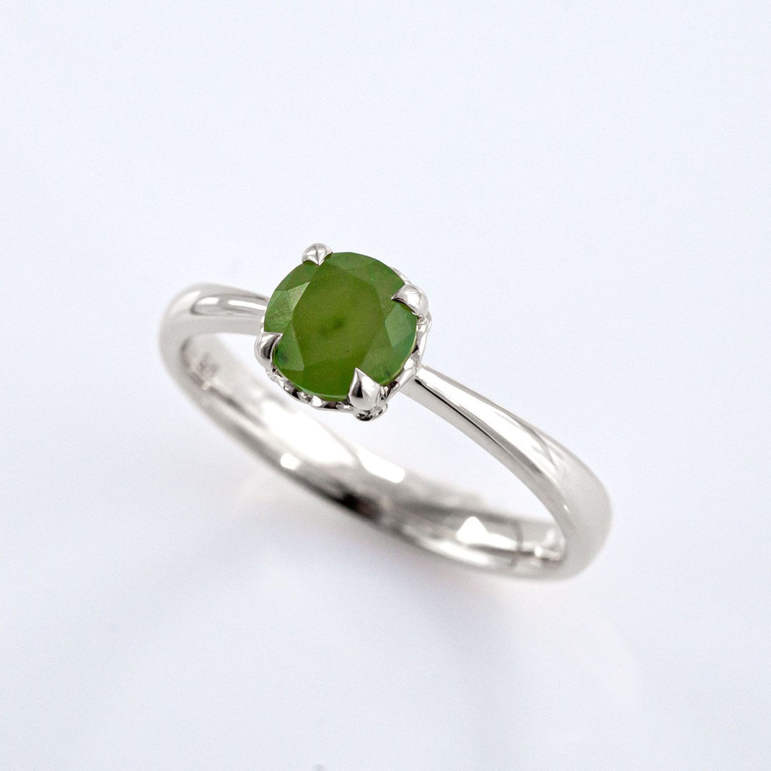 Nick Von K Sterling Silver with Pounamu Baby Dewdrop Ring