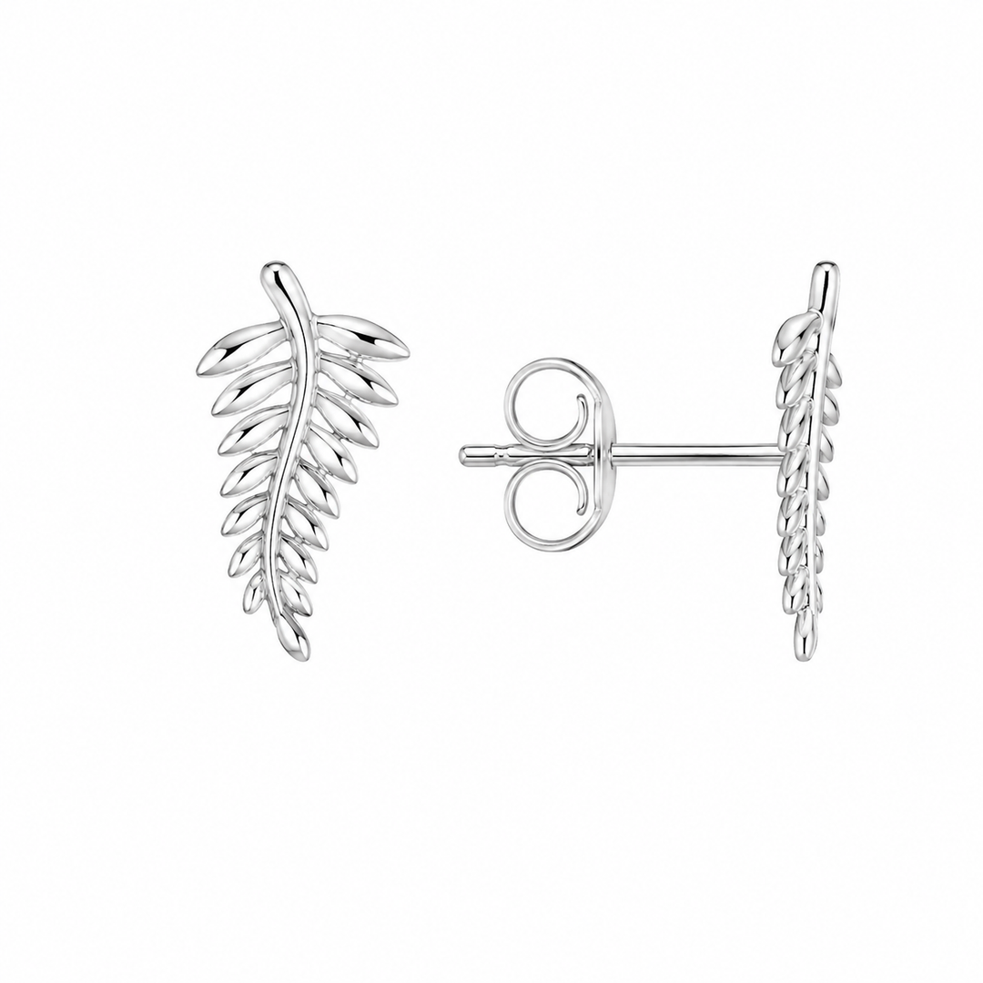LT Sterling Silver Fern Stud Earrings