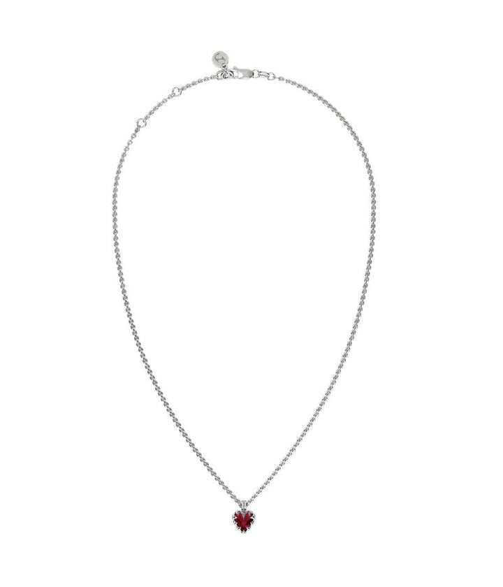 Stolen Silver Mini Love Claw Necklace - Red Garnet