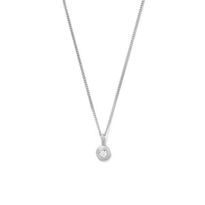 Silver Birthstone Necklace - April