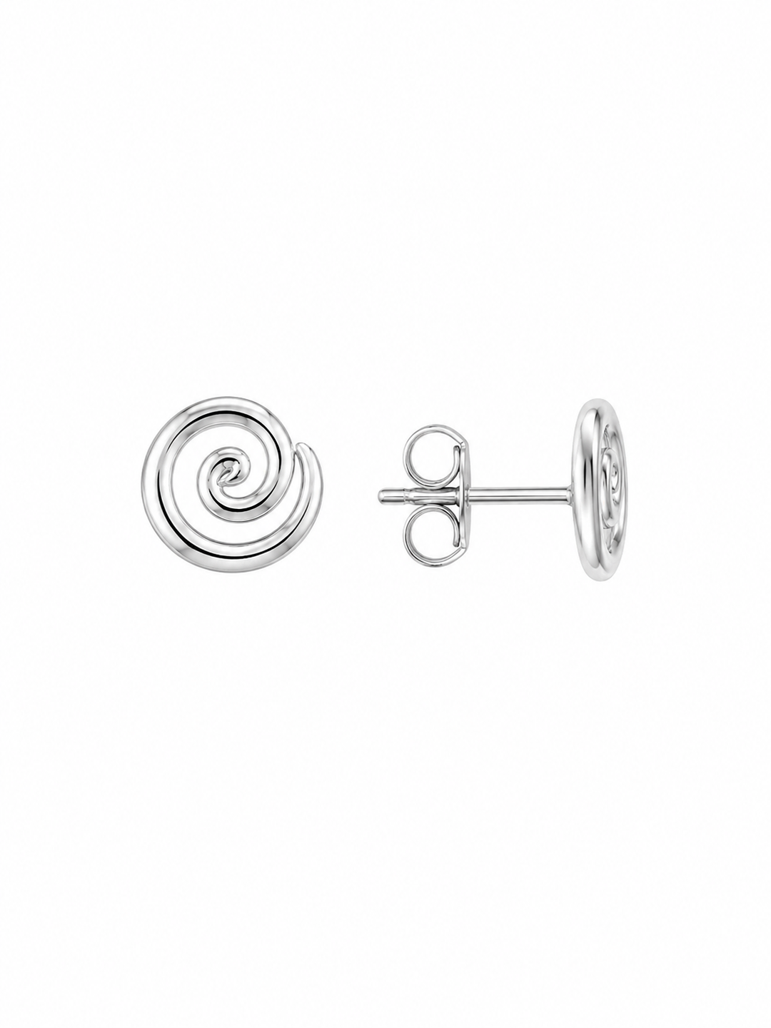 LT Sterling Silver Large Koru Stud Earrings