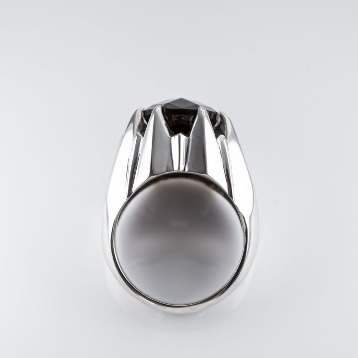 Nick Von K Sterling Silver with Smokey Quartz Large Star Claw Ring