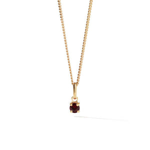 Gold Plated Della Necklace - Garnet