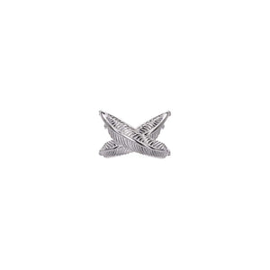 Silver Rocksteady Feather Kiss Cross Ring