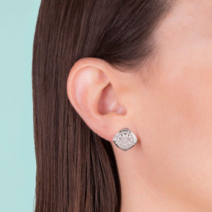 Silver Marigold Stud Earrings