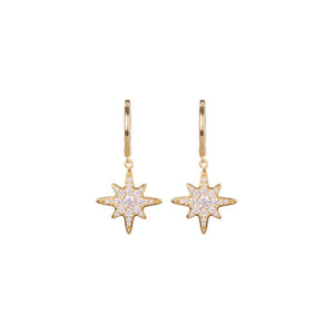 Gold Plated Starburst Huggie Earrings