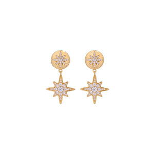 Gold Plated Stellar Rose Earrings
