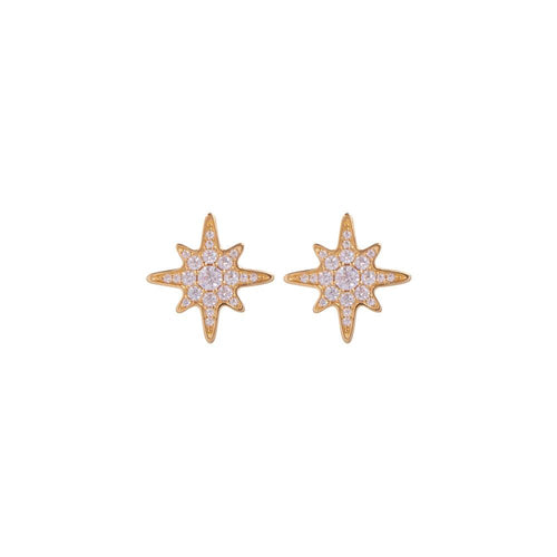 Gold Plated Starburst Stud Earrings