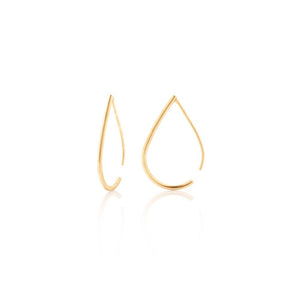 Gold Plated Droplet Hoop Earrings