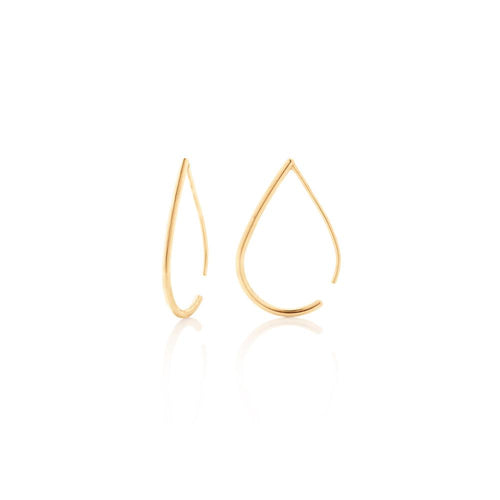 Gold Plated Droplet Hoop Earrings