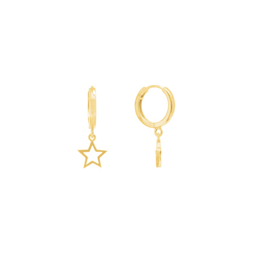 Gold Plated Star Bright Huggie Earrings