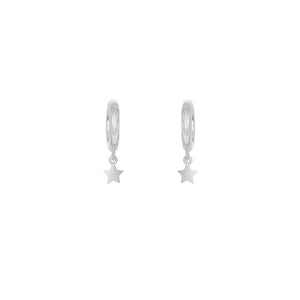 Silver Mini Star Huggie Earrings