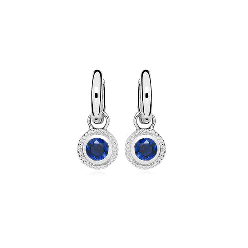 Sterling Silver Nella Cubic Zirconia Earrings - Blue