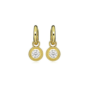 Gold Plated Nella Cubic Zirconia Earrings - White