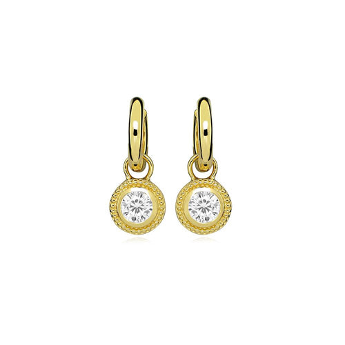 Gold Plated Nella Cubic Zirconia Earrings - White