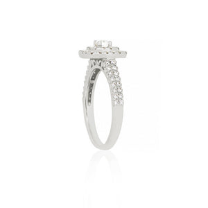 9ct White Gold Fiona Diamond Halo Ring