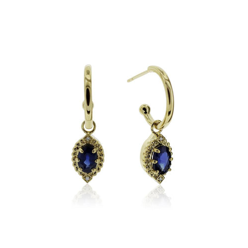 9ct Yellow Gold Emery Sapphire Earrings
