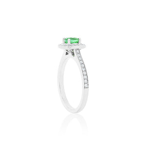 18ct White Gold Amira Emerald Diamond Ring
