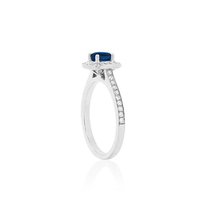 18ct White Gold Amira Sapphire Diamond Ring