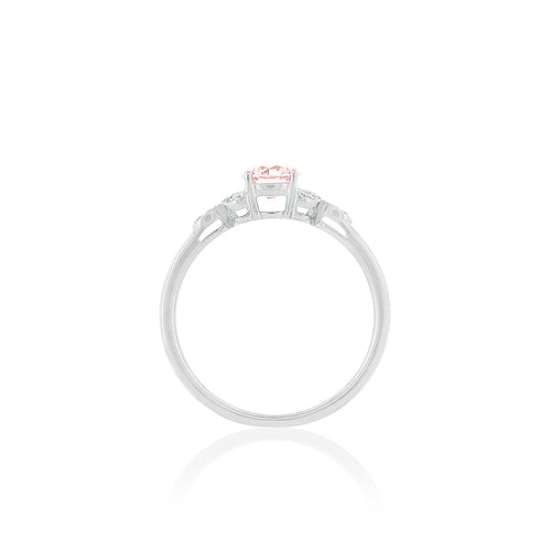 18ct White Gold Poppy Morganite Diamond Ring