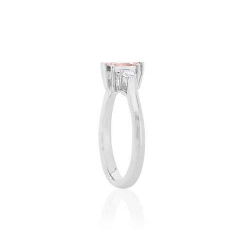 18ct White Gold Annecy Morganite Diamond Ring