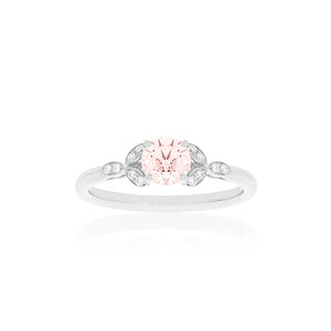 18ct White Gold Poppy Morganite Diamond Ring