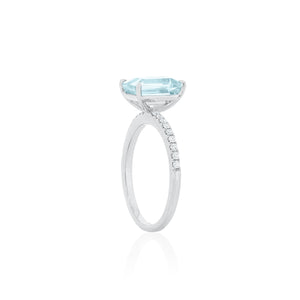 18ct White Gold Lavina Aquamarine Diamond Ring