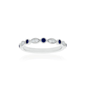 18ct White Gold Olivia Diamond Sapphire Band