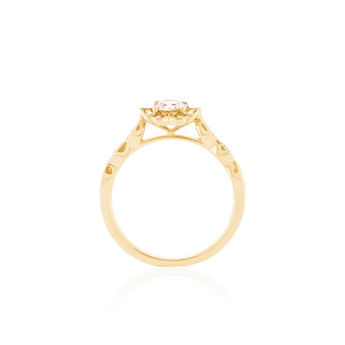 18ct Yellow Gold Rosalia Morganite Diamond Ring