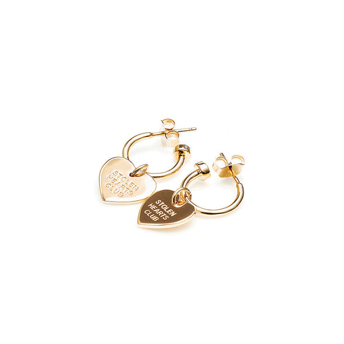 Gold Plated Stolen Hearts Club Earrings
