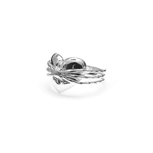 Silver Barbed Heart Ring