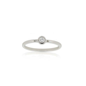 9ct White Gold Droplet Diamond Ring
