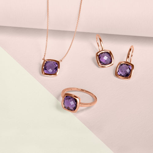 Pink Amethyst Chain Necklace - 14k Gold Filled | Mia Gemma