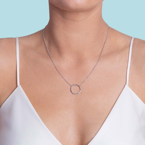 Buy Shaya by CaratLane Stay With Me Circle Pendant Necklace In 925 Silver  Online