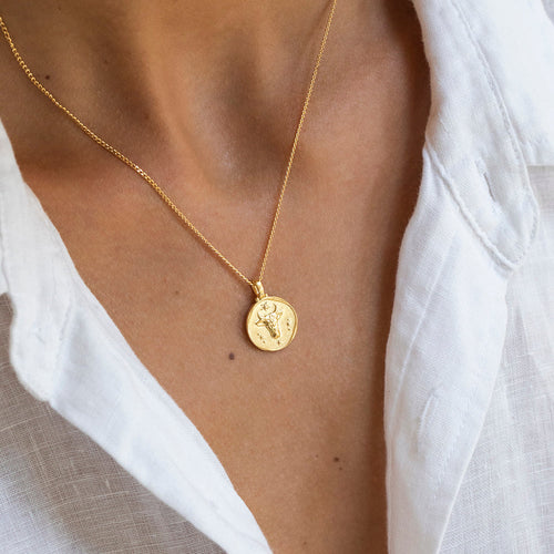 Gold Plated Taurus Zodiac Necklace