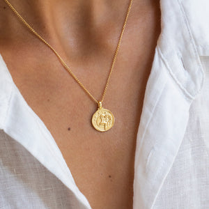 Gold Plated Aries Zodiac Necklace