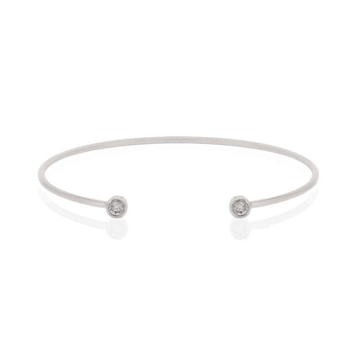 Rhodium Finish Sterling Silver Three Cable Cuff Bracelet with Small Circles  - 002-610-2000609