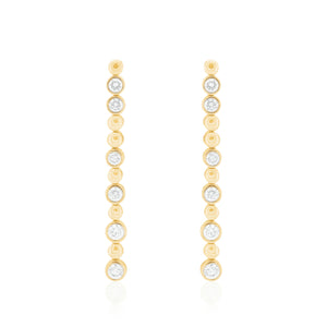 18ct Yellow Gold Droplet Diamond Earrings