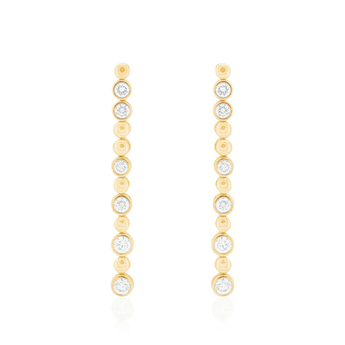 18ct Yellow Gold Droplet Diamond Earrings