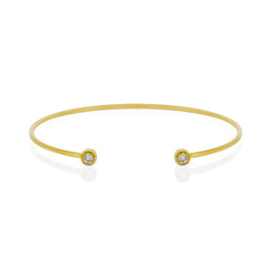 9ct Yellow Gold Droplet Diamond Cuff Bracelet