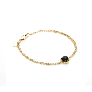 Gold Plated Love Claw Bracelet - Onyx