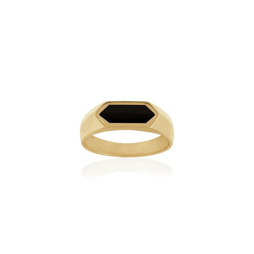 9ct Yellow Gold Special Cut Onyx Ring