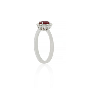 18ct White Gold Diamond Ruby Ring