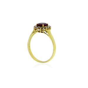 18ct Yellow Gold Ruby Diamond Ring