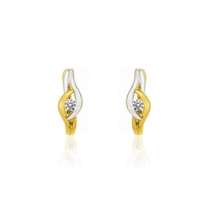 18ct Yellow and White Gold Diamond Earrings