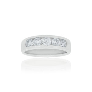 18ct White Gold Rhine Diamond Ring
