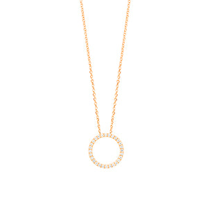 18ct Yellow Gold Circle Diamond Necklace