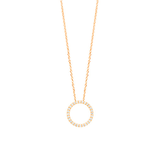 18ct Yellow Gold Circle Diamond Necklace