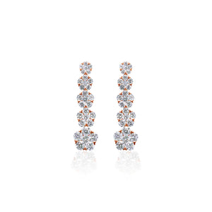 18ct Rose Gold Diamond Drop Earrings
